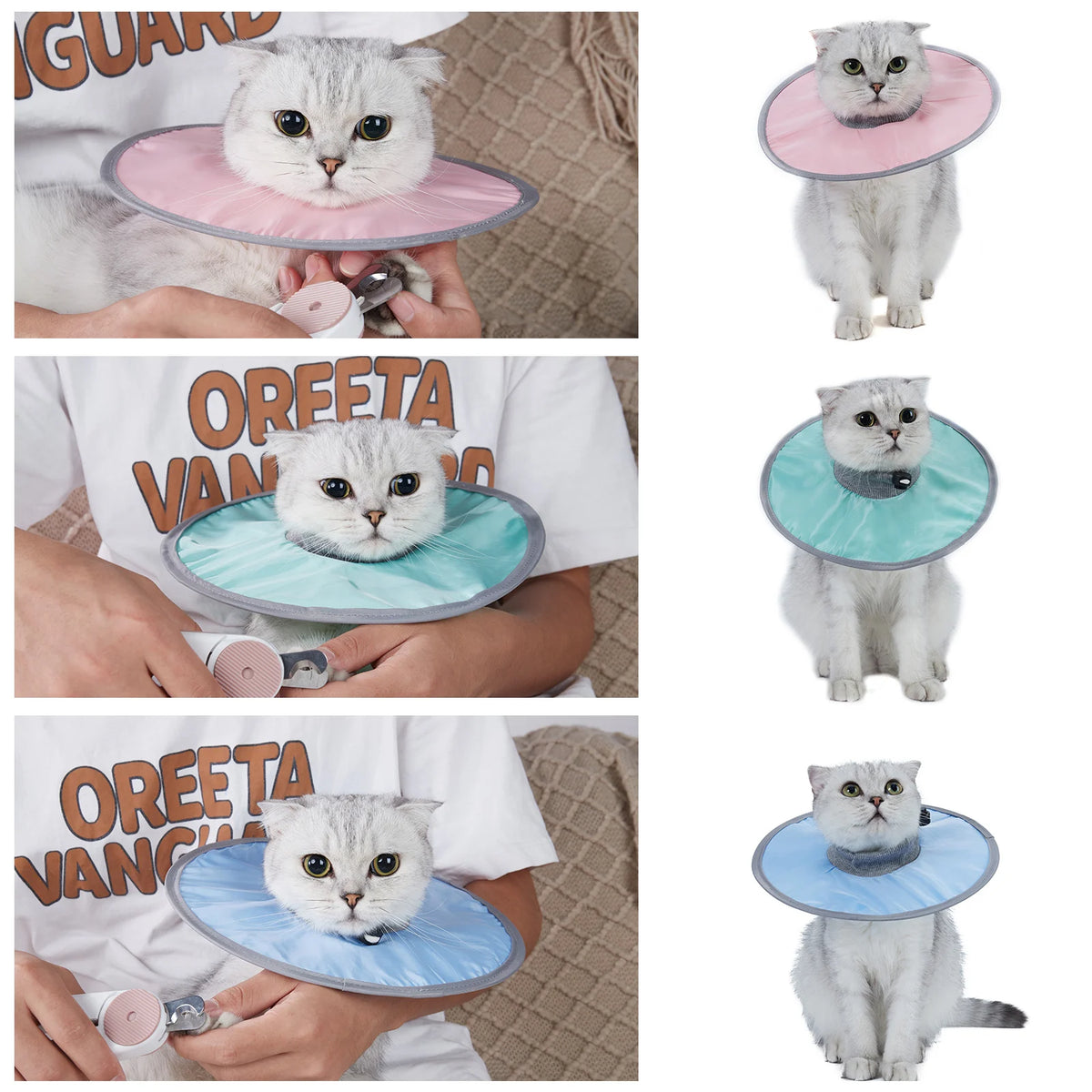 Coleira protetora para gato de estimação, coleira cônica de recuperação de pescoço para anti-mordida, reutilizável, círculo médico de saúde para cães e gatos, suprimentos para animais de estimação