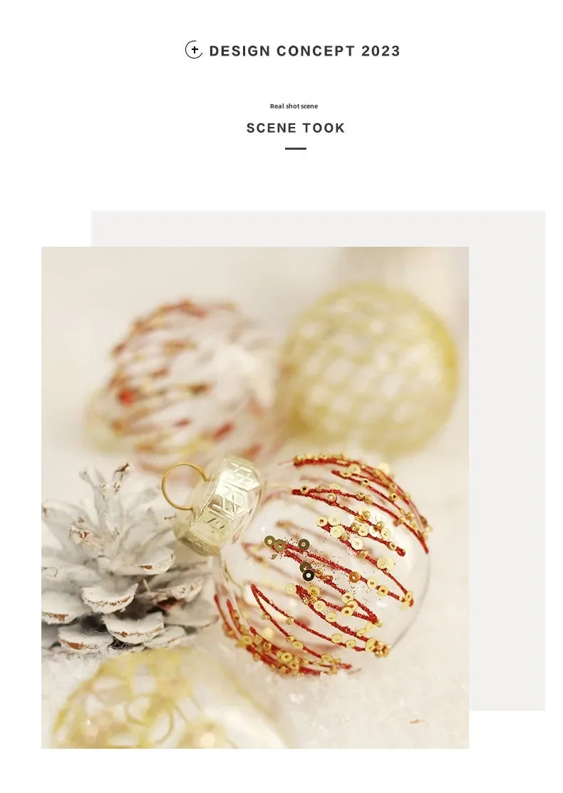 25 pçs 6cm bolas de natal bola grande árvore de natal pingente ornamentos para decoração de festa 2025 ano novo navidad presentes acessório ljiao