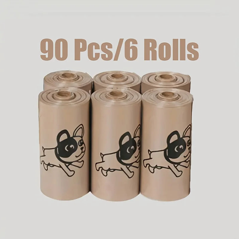 10 rolos de sacos de resíduos para animais de estimação com aroma de café, misturadores efetivamente, adequados para caminhadas ao ar livre. Direto do Fabricante