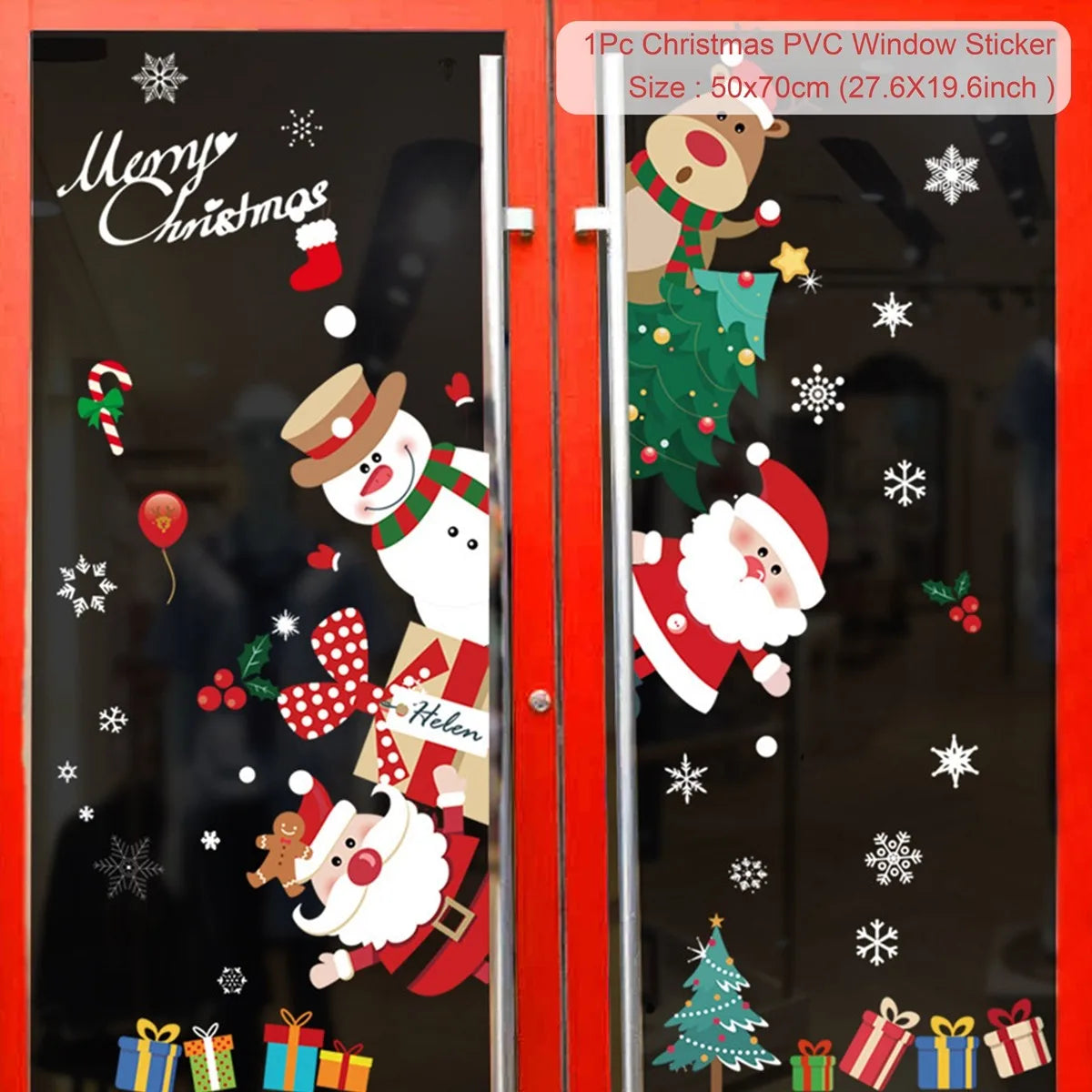 Adesivo de janela de natal, decorações de feliz natal para casa 2024, ornamento de natal, presentes de natal, ano novo 2025
