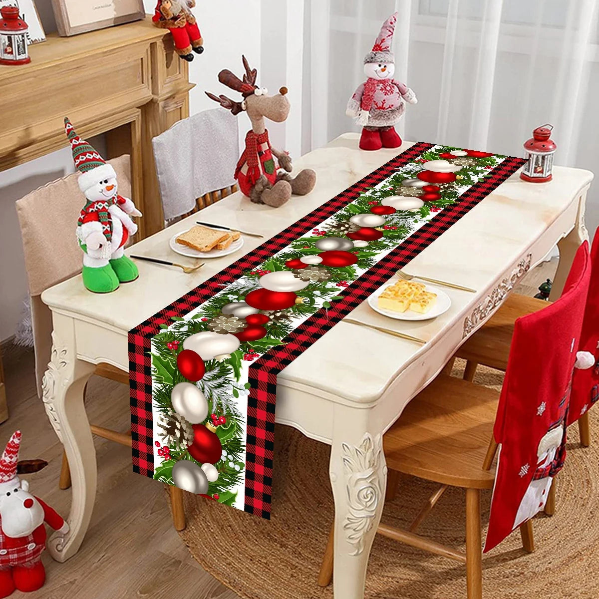 Natal papai noel corredor de mesa navidad natal noel árvore boneco de neve bandeira de mesa feliz natal decoração para casa 2025 ano novo 2026