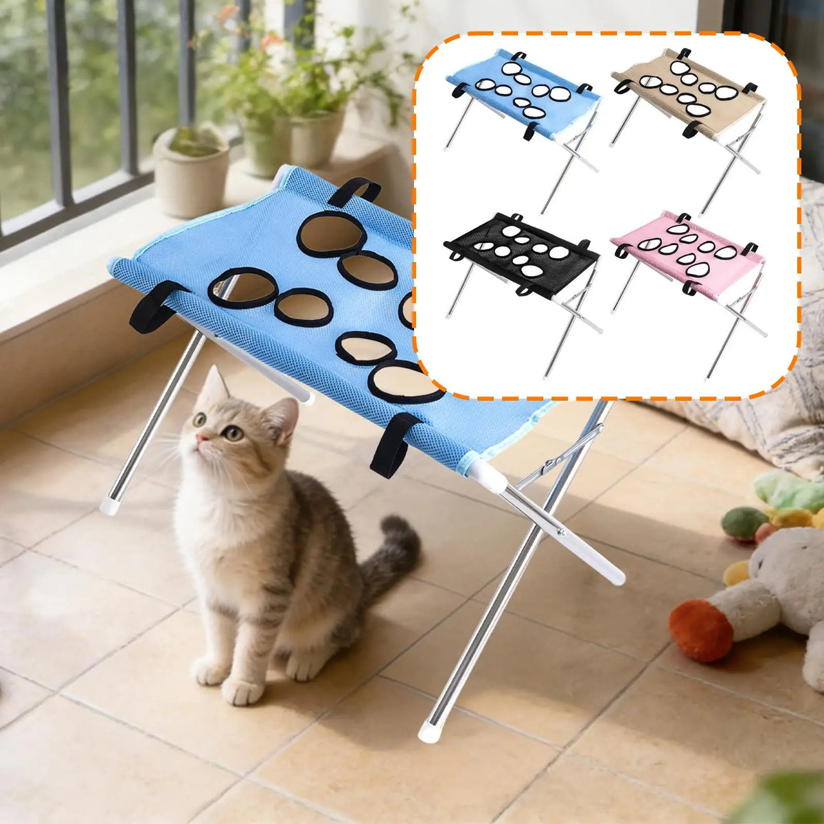 Rede de Tosa para Animais de Estimação Dobrável, Mesa de Tosa para Cães, Arnês de Suspensão Auxiliar, Estrutura de Cama para Banho de Gatos