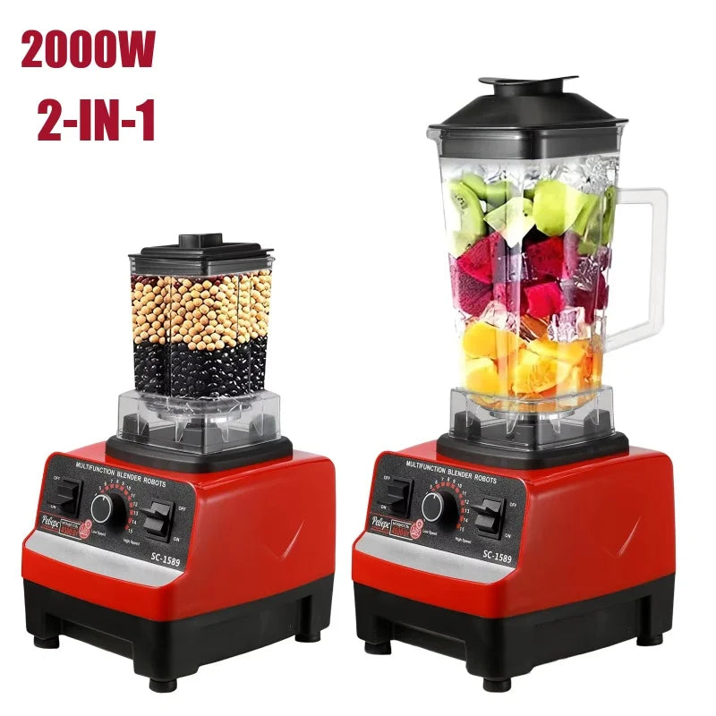 Liquidificador Comercial de Alta Potência 400W, Mixer Estacionário, Processador de Alimentos para Smoothies e Gelo, Liquidificador de Alta Potência para Cozinha, Livre de BPA