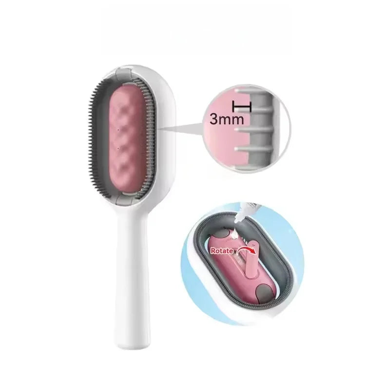 Brazil Reusable Double-Sided Pet Hair Removal Tool Anti-Static Grooming for Cats Dogs Soft Brush for Furniture Carpet Cloth