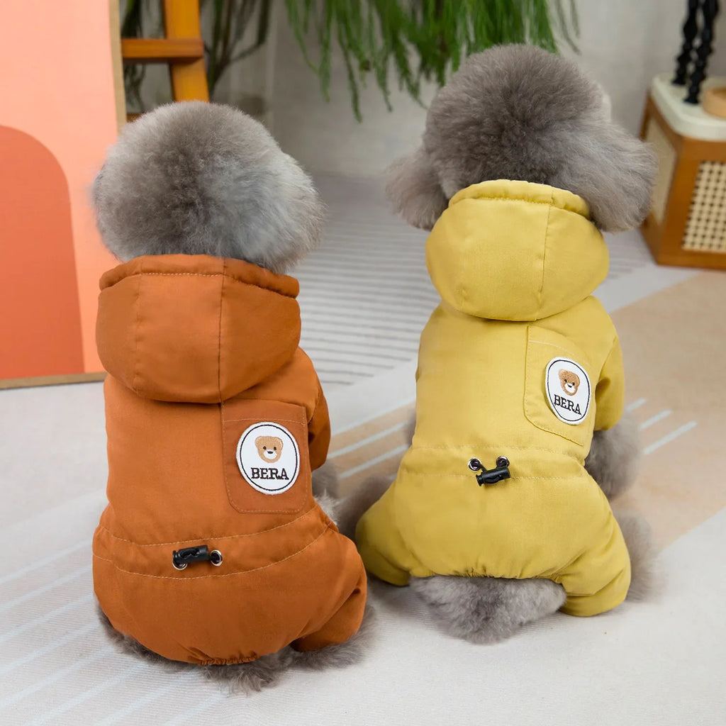 Macacões quentes do velo para o animal de estimação, roupa do cão do desenhador, Hoodie, cão Onesie, roupa do inverno