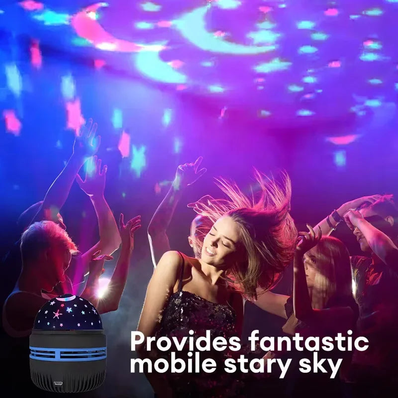 Led céu estrelado luzes da noite usb lâmpada do projetor bola mágica lua estrela luzes de natal casa sala atmosfera decorações