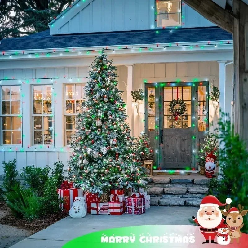 Luzes de Natal à Prova d'Água com 8 Modos, Luzes de Fada em Cordão, LED Alimentado por Energia Solar para Decoração de Árvore, Pátio, Quintal e Jardim Externo