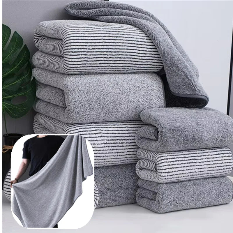Toalha de banho esportiva espessamento de alta qualidade carvão de bambu coral veludo toalha de banho super absorvente e de secagem rápida