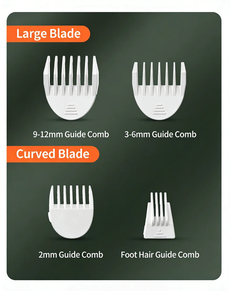 Conjunto 4 em 1 para tosa e cuidados com animais de estimação, 4 lâminas diferentes, barbeador de pelos de animais de estimação, baixo ruído, recarregável, sem fio, seguro, aparador de cães