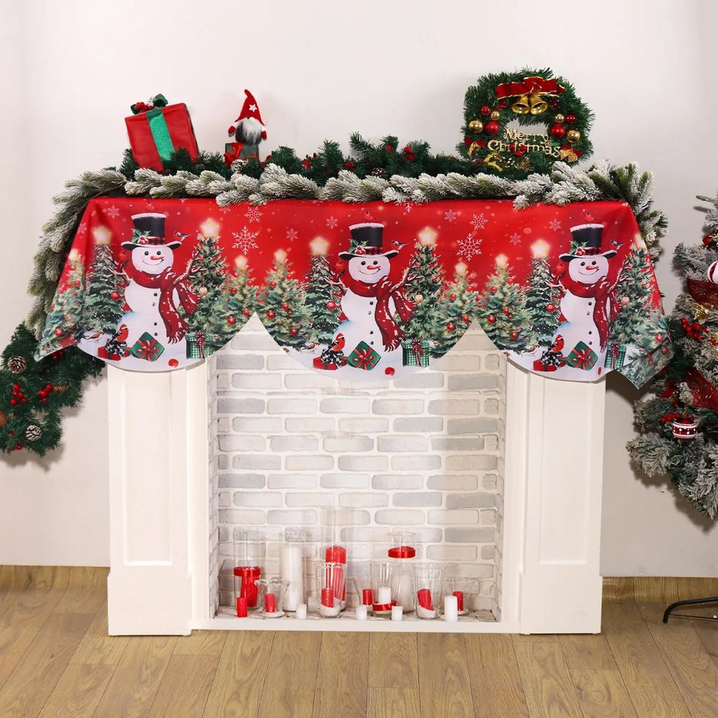 Natal vermelho lareira mantel cachecol capa de mesa enfeites de natal para casa 2025 boneco de neve de natal navidad natal ano novo 2026 presentes