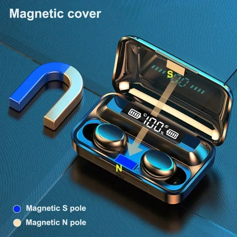 TWS Wireless Earphones Bluetooth Noise-Canceling Earbuds Stereo Headphones LED Display Sports Headset With Mic