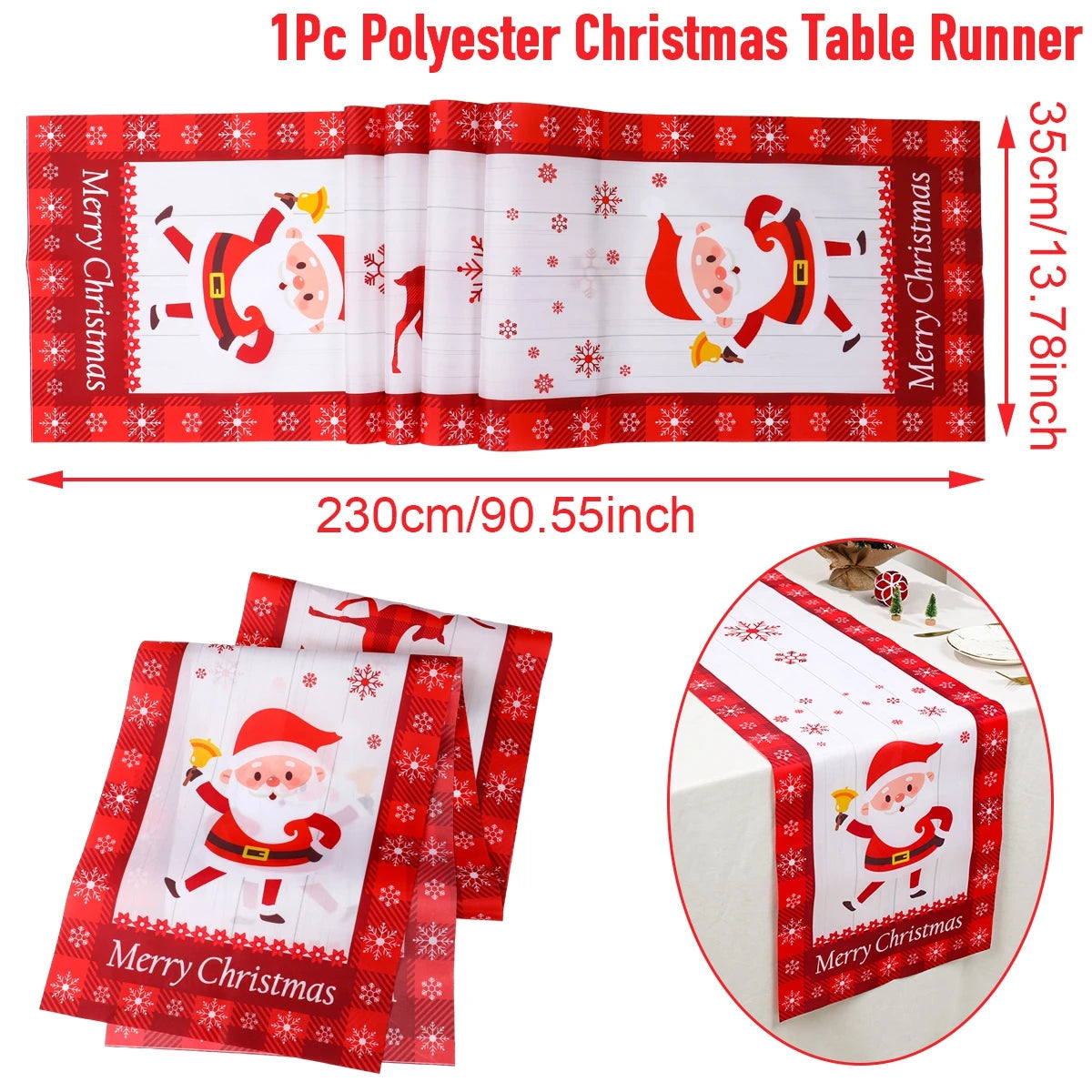 Natal papai noel corredor de mesa navidad natal noel árvore boneco de neve bandeira de mesa feliz natal decoração para casa 2025 ano novo 2026