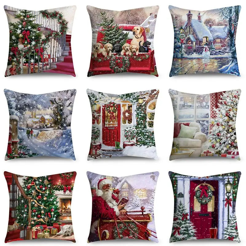 Capa de almofada de natal decorações de natal para casa 2025 feliz natal ornamento fronha natal navidad ano novo 2026 presentes