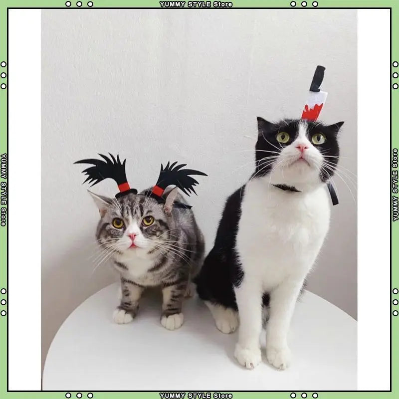 Traje de animal de estimação engraçado headwear para gato filhote de cachorro cão halloween fotografia adereços fontes de festa acessórios para animais de estimação