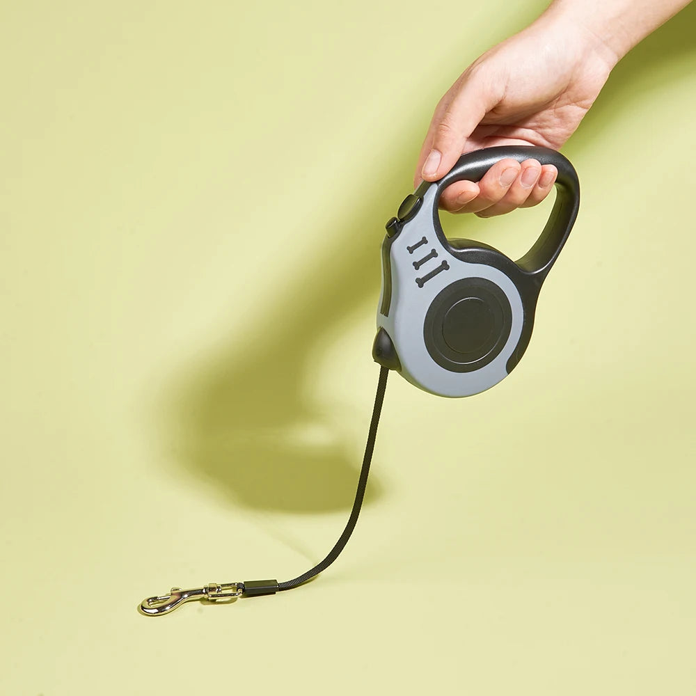 Coleira Retrátil para Cães 3m 5m Automática com Trava de Segurança em Nylon para Cães de Porte Médio, Grande e Pequeno para Caminhadas ao Ar Livre, Trilhas e Viagens