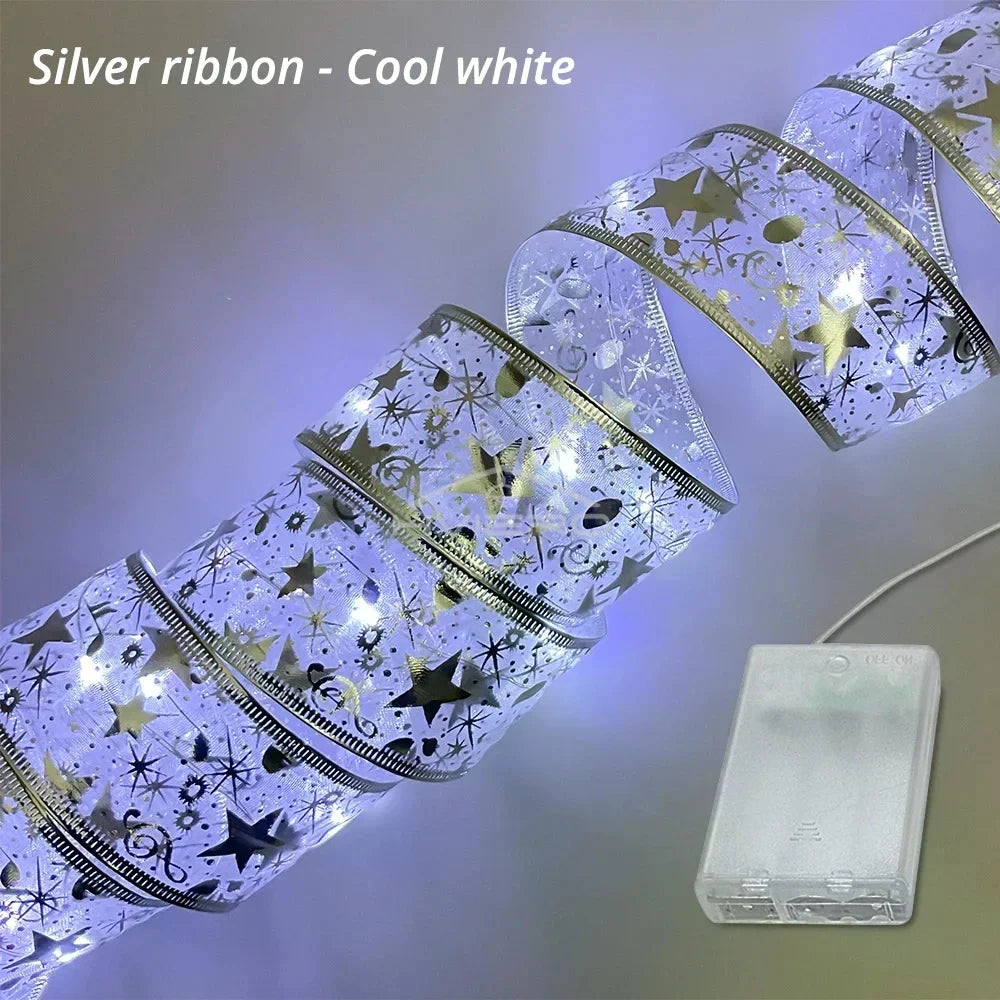 Fita fada discoteca luz árvore de natal branco quente decoração atmosfera ouro ano novo para festa buquê diy arco corda lâmpada