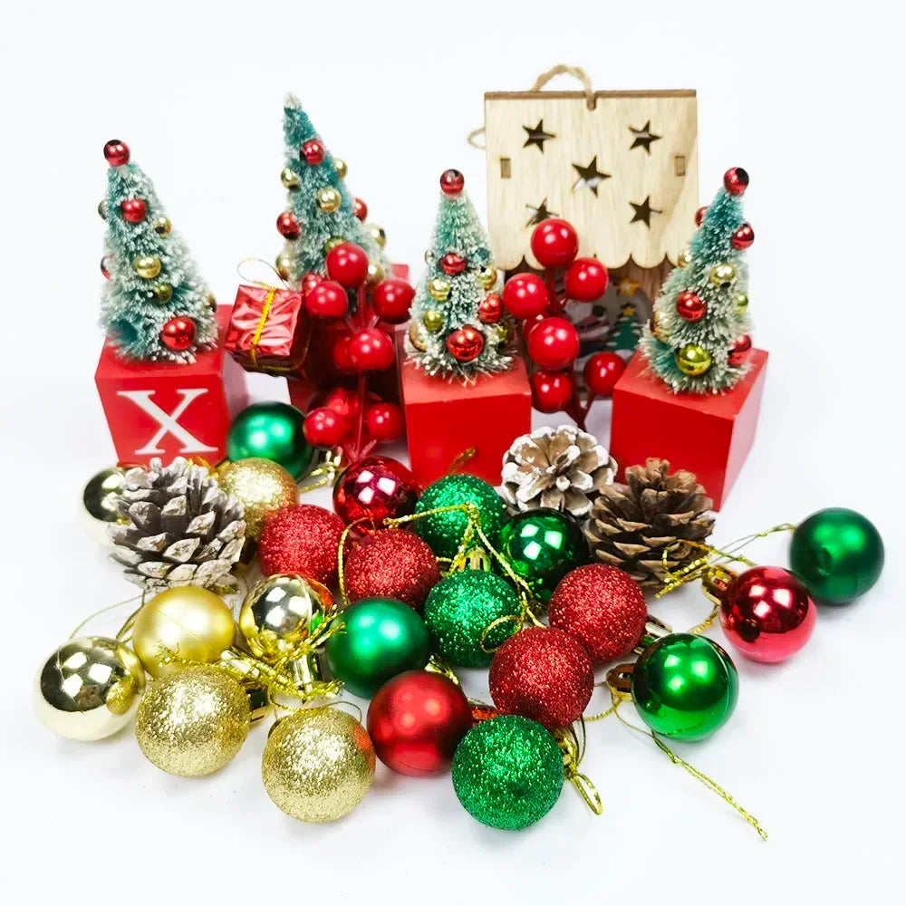 Enfeites de Natal para Árvore, Bolas de Natal, Pingentes para Pendurar, Decoração para Festas em Casa, Presente de Ano Novo, Decoração de Natal 2027, 12, 24, 36 peças