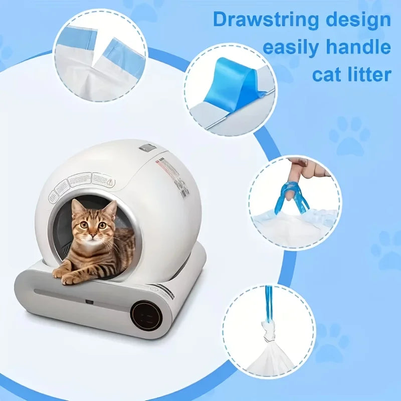 2/4/8 Rolos de Sacos para Dejetos de Animais de Estimação para Caixa de Areia Automática Tonepie, Sacos de Lixo para Dejetos de Gato, Sacos de Resíduos para Sanitário de Gato Autolimpante