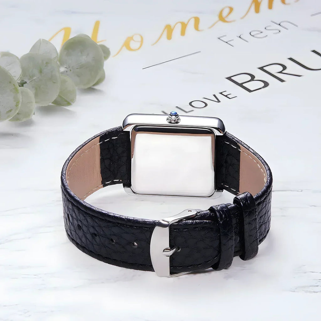 Ogeda 2025 New Square Men's Quartz Watch with Mineral Glass Alloy Case, Leather Strap, Sports Waterproof 3Bar Reloj Hombre Wat