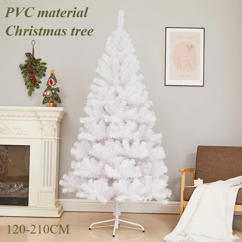 Árvore de Natal artificial branca, em PVC, para decoração de festas, casamentos e eventos, com suporte de metal