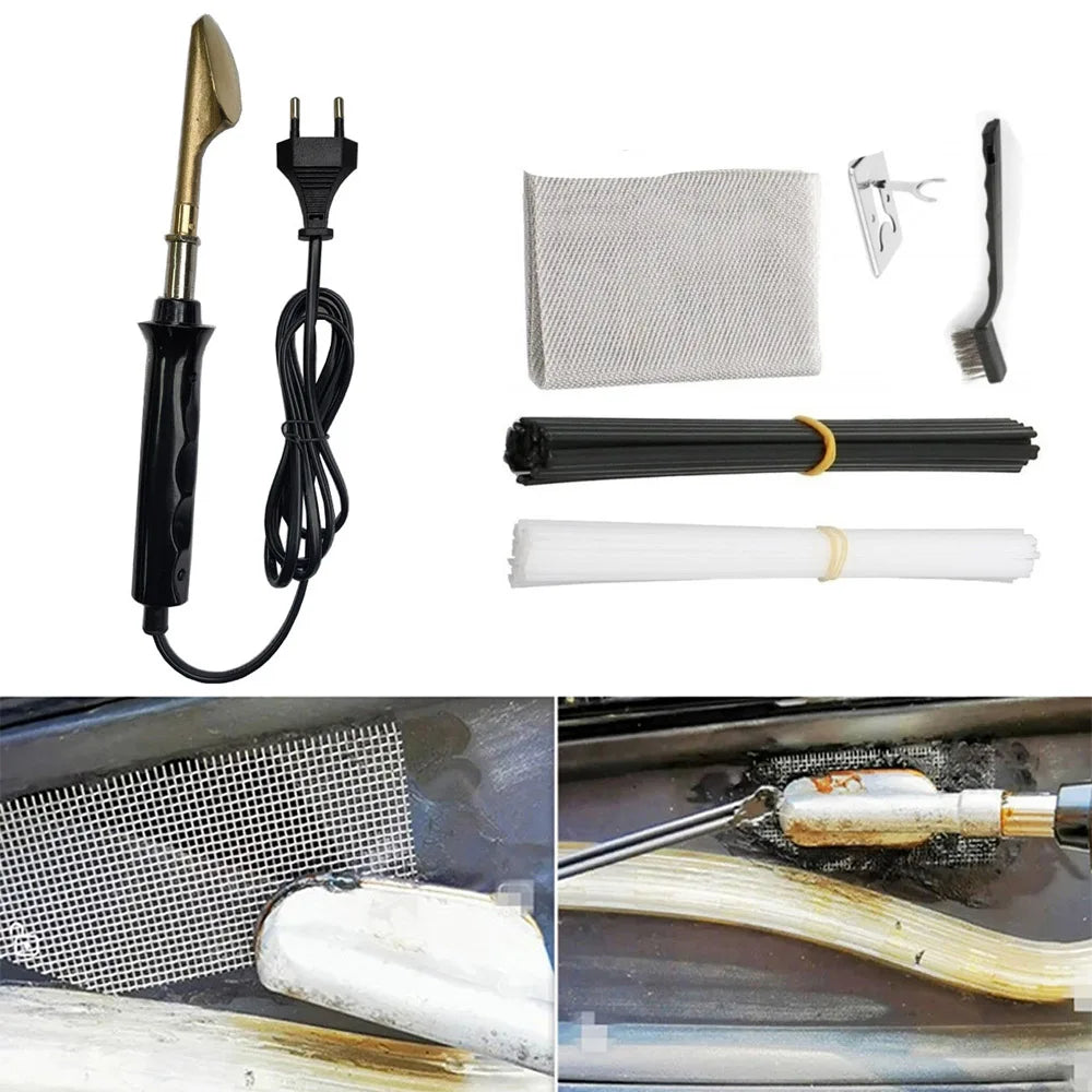 Kit de soldagem de plástico, kit de reparo de soldador, grampeador quente para rachaduras de para-choques de carro, caiaques, brinquedos de plástico