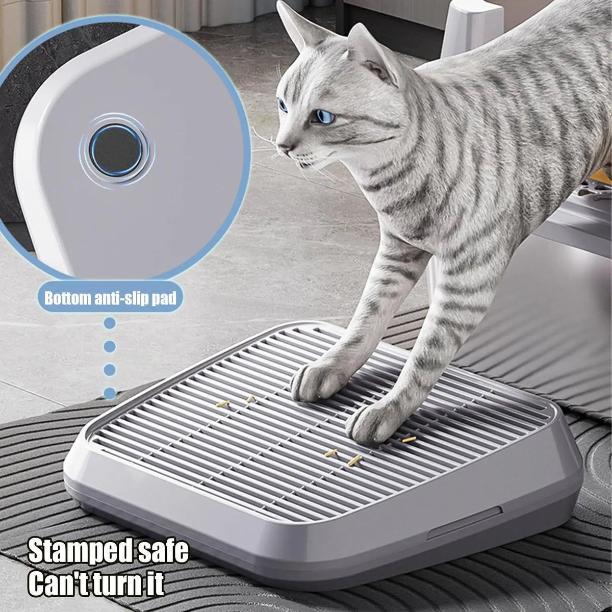 Tapete coletor de areia para gatos, rampa para gatos, bandeja com filtro de dupla camada e base antiderrapante, fácil de limpar, acessórios para limpeza.