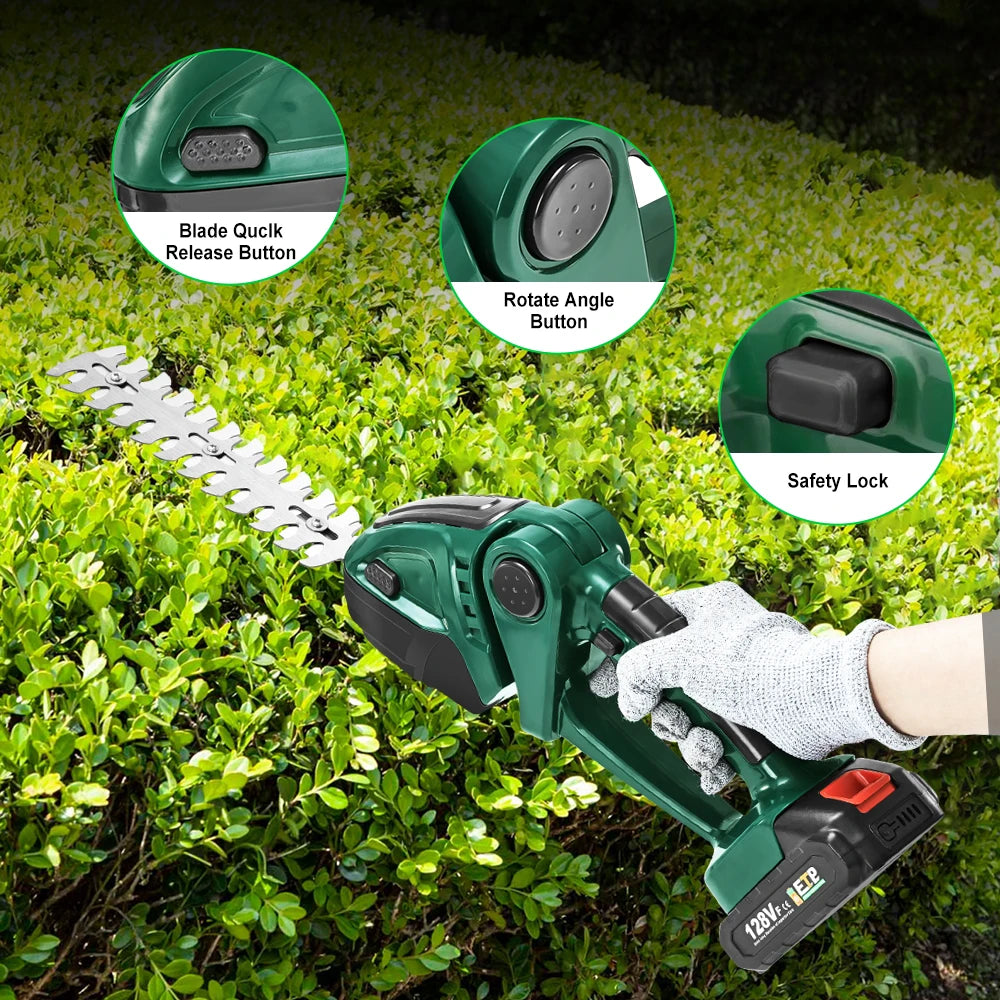 Aparador de sebes elétrico 2 em 1, 20000rpm, cortador de grama, jardim, poda de sebes, tesoura, ferramenta elétrica para makita, bateria de 18v