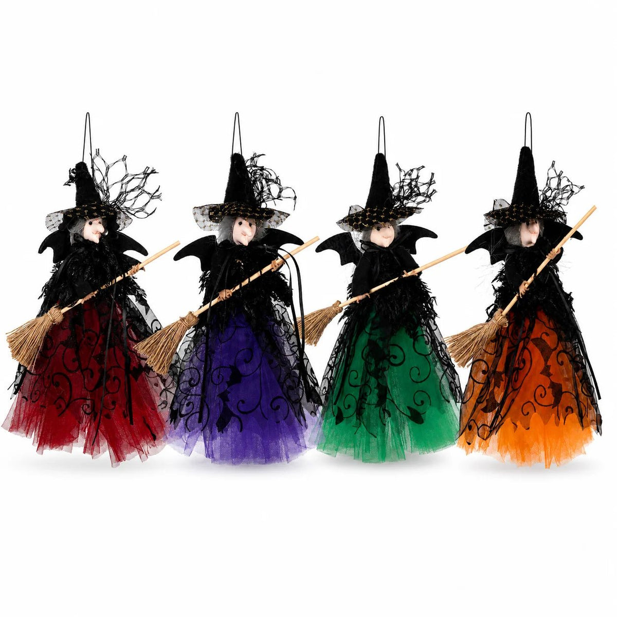 Enfeites de Bruxa de Halloween para Pendurar com Vassoura, Perfeitos para Festa de Halloween e Decoração de Casa Assombrada, Decoração Festiva para o Lar - Kasa & Pet