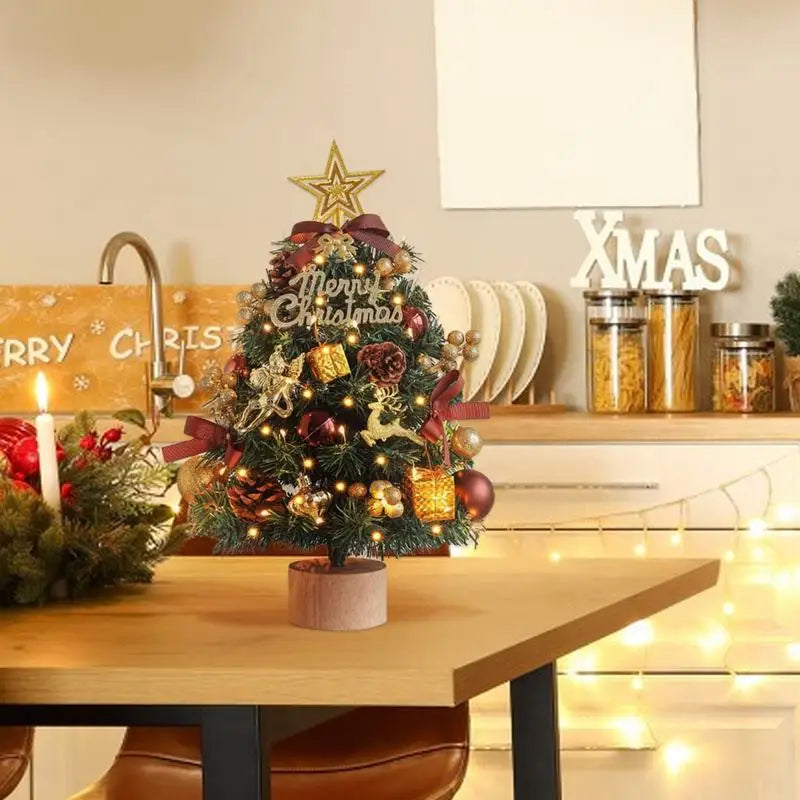 Árvore de natal artificial com luzes árvore realista com estrela árvore luzes da corda e ornamentos 17.7 Polegada árvore verde para