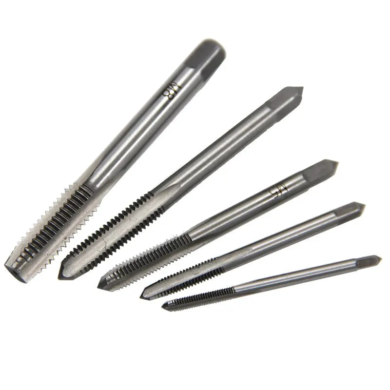 5 peças torneira de rosca de ranhura reta manual M3 a M8 conjunto de ferramentas de hardware de rosqueamento rápido e rosca interna