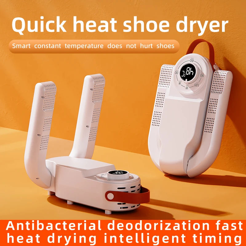 HOMEFISH Secador de sapatos inteligente de secagem rápida, desodorização, esterilização, temporizador ajustável, aquecedor e aquecedor de sapatos domésticos