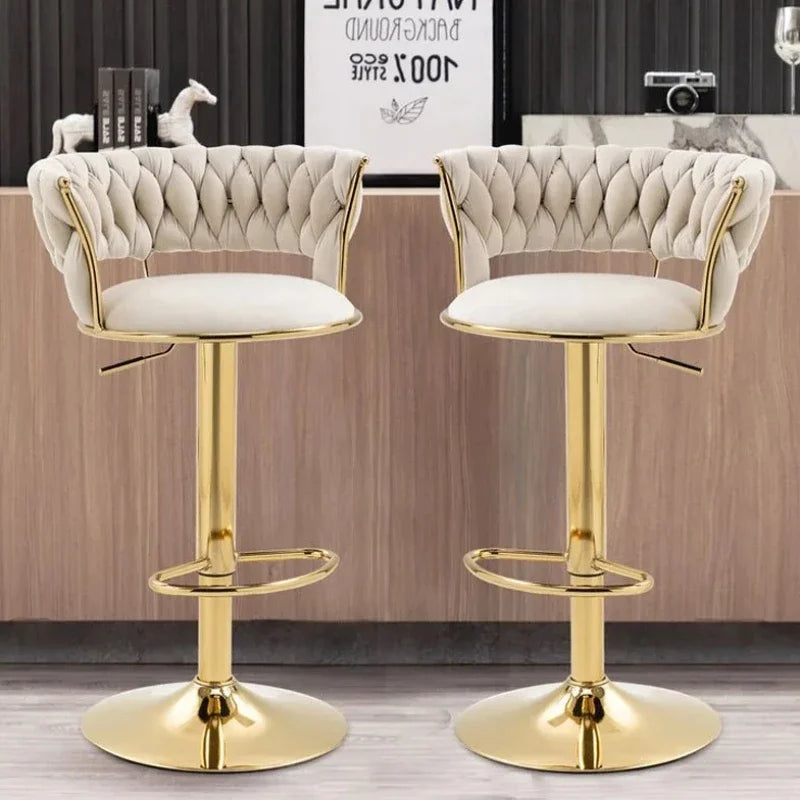 Bancos de bar modernos com pernas douradas, altura ajustável, banco de bar minimalista italiano, designer ergonômico, mama sandalyesi, móveis de cozinha