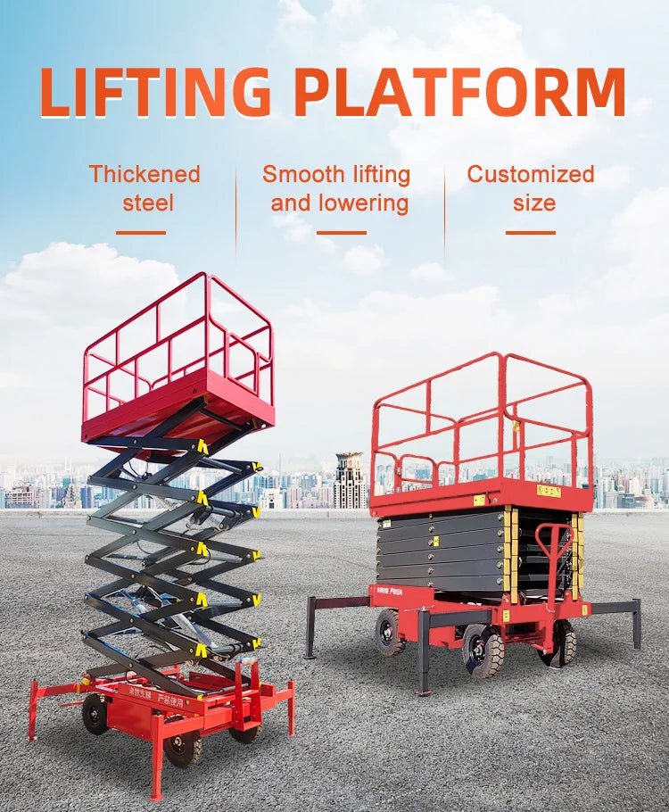 Plataforma Elevatória Hidráulica Mini de 4m, 6m, 8m, 16m, Plataforma Elevatória Elétrica Móvel Autopropelida com Aprovação CE - Kasa & Pet