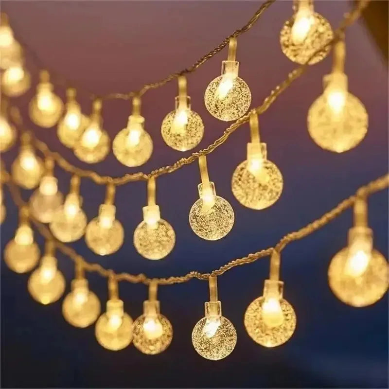 3m 2025 decoração de natal para casa luzes de natal floco de neve luzes da corda fada lâmpada led ano novo 2026 árvore jardim