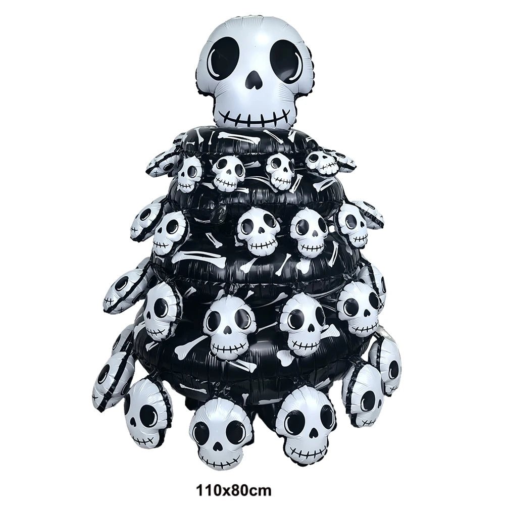 Balão Inflável de Folha de Alumínio para Decoração de Festa de Halloween: Fantasma, Abóbora, Crânio, Casa Assombrada, Lápide e Esqueleto - Kasa & Pet