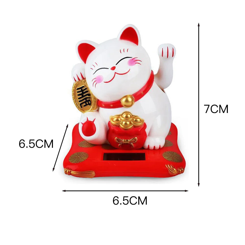 2.5 Polegada ornamentos de gato da sorte bonito mesa de energia solar decoração de gato funciona bem gato da sorte ornamentos de carro durável decoração para casa Kasa & Pet
