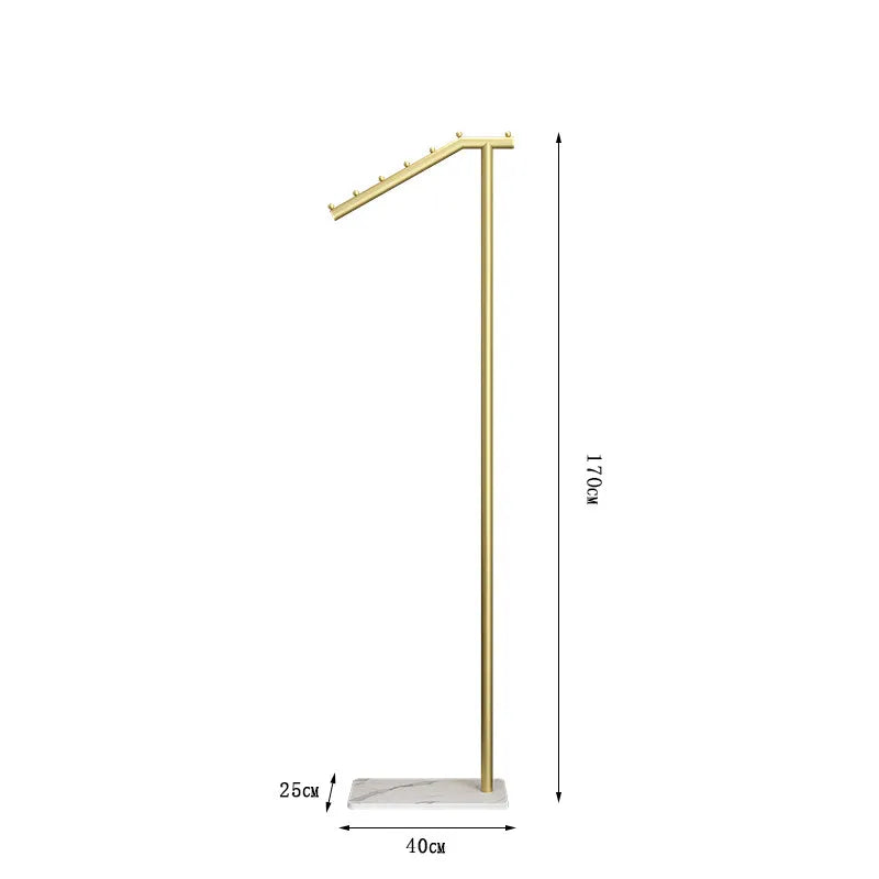 Cabideiro de Roupas Dourado para Sala de Estar, Organizador Nórdico de Metal para Chapéus e Casacos, Móvel de Meio Século para Apartamento