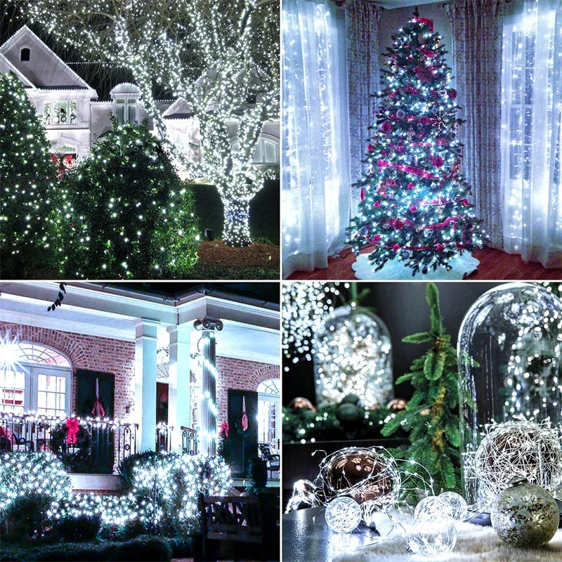 7m/12m/22m/32m led solar string luzes de fadas caminho ao ar livre guirlandas lâmpada pátio à prova dwaterproof água natal casamento jardim luzes rua