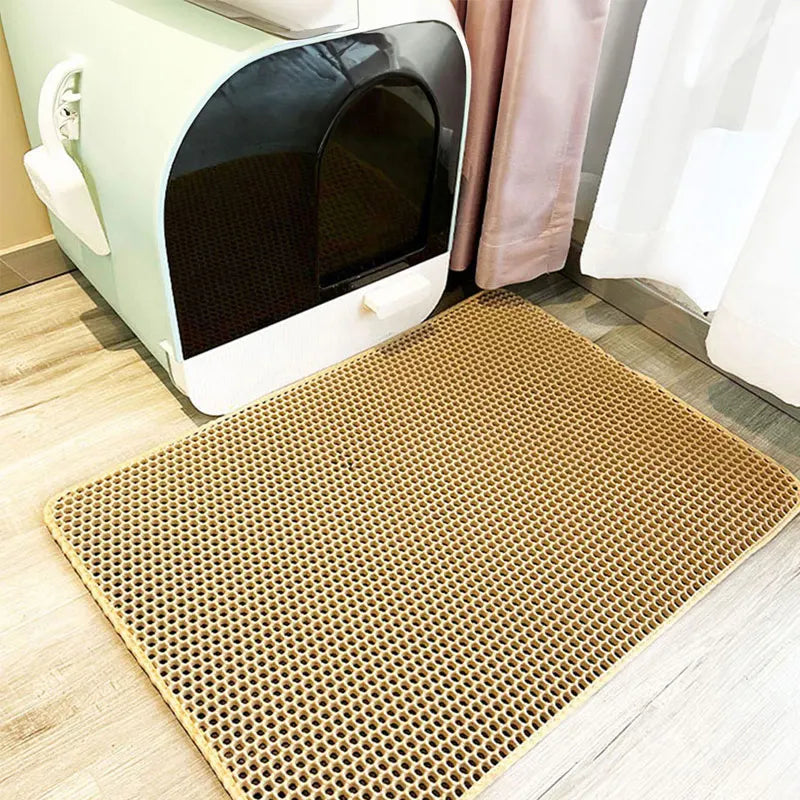 Tapete de areia para gatos, à prova d'água, camada dupla, caixa de areia para animais de estimação, almofada limpa, produtos para gatos, acessórios