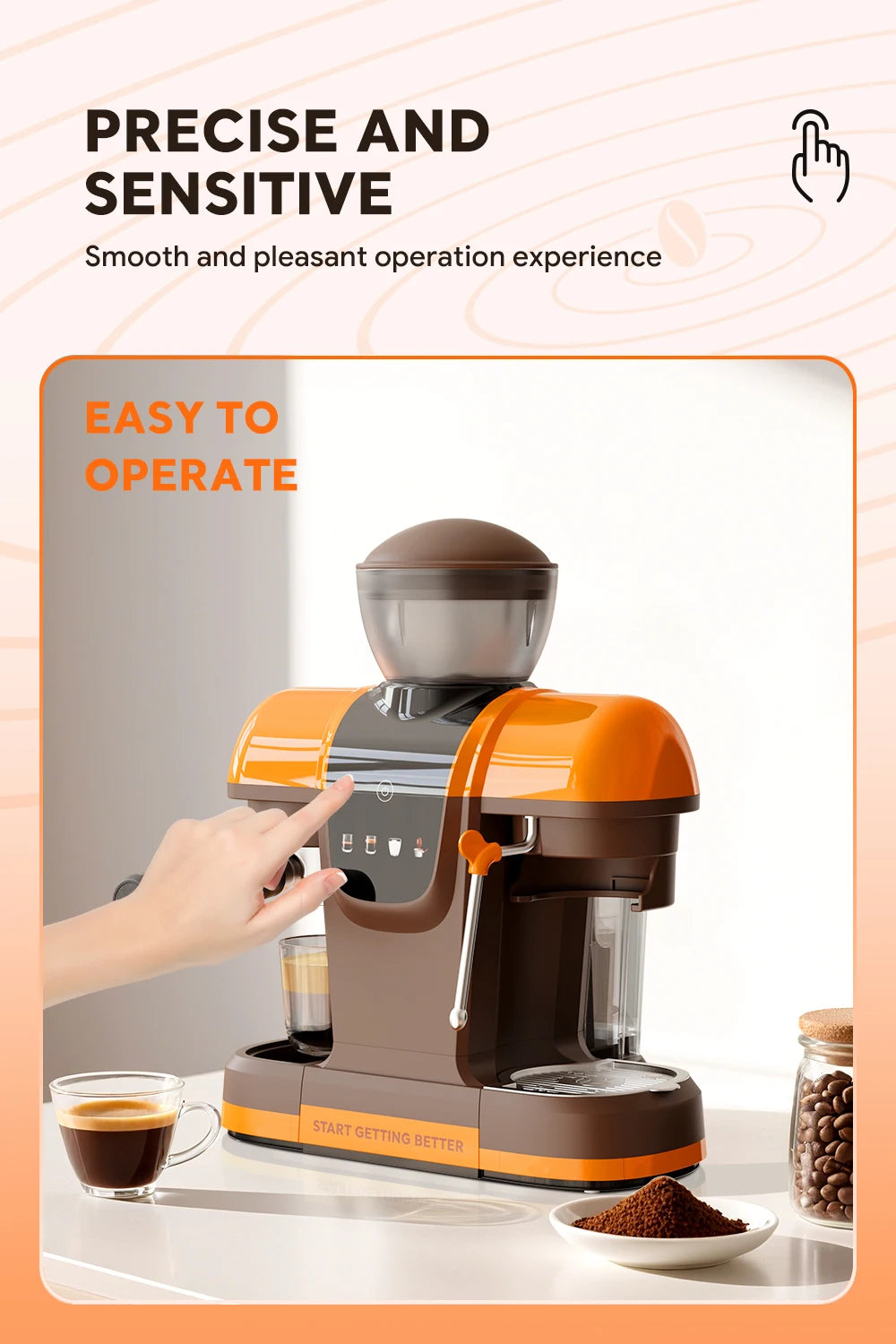 Máquina de Café Espresso Semi Automática I Cafilas 19 Bar com Moedor de Grãos para Cappuccino e Latte com Sistema de Espuma de Leite