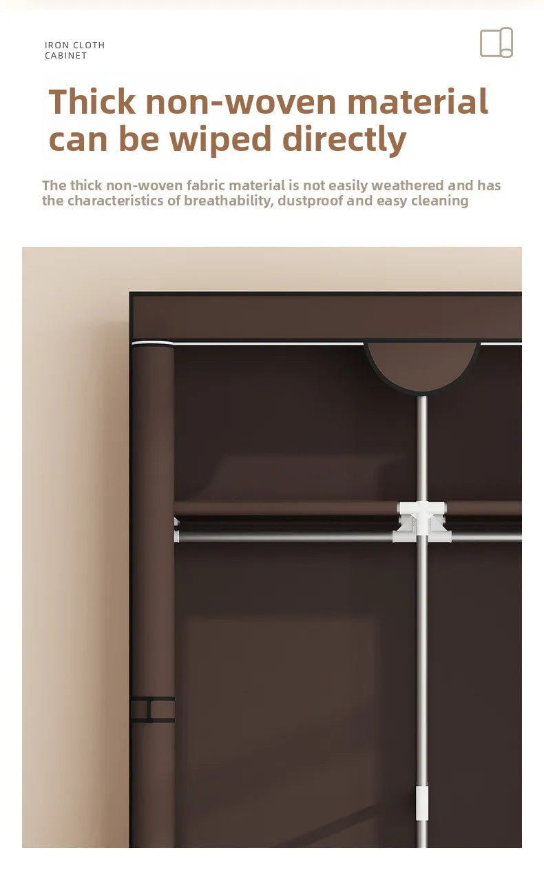 Armazenamento à prova de poeira quarto doméstico guarda-roupa simples guarda-roupa de pano totalmente fechado guarda-roupa de casa de aluguel