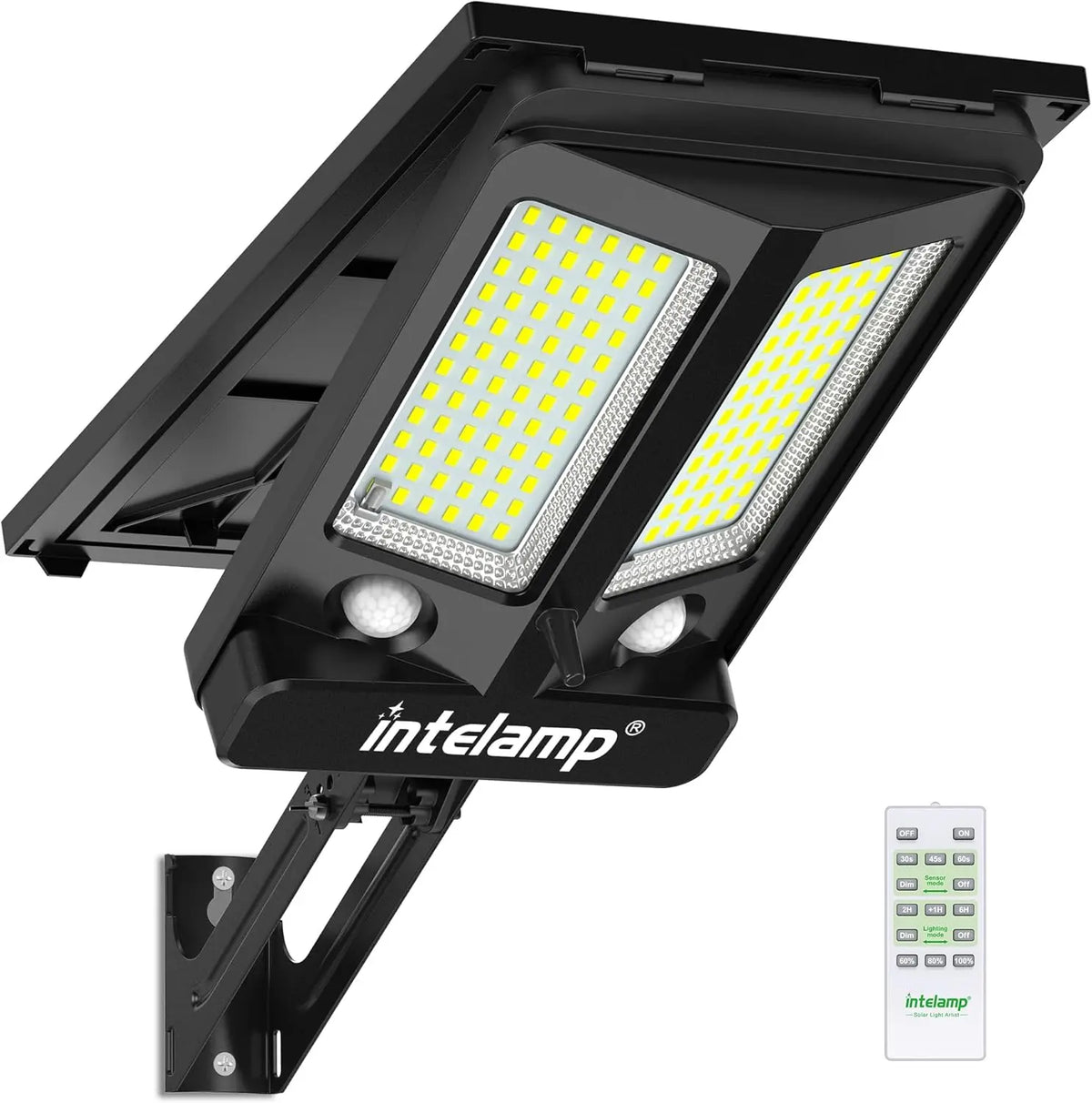 Luz de Segurança Solar para Exterior Intelamp 12500mAh com Longa Duração da Bateria e Painel Solar Super Grande para Jardim e Caminho