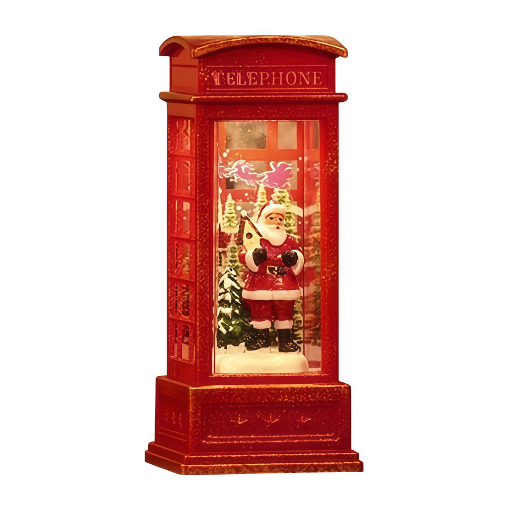 Decoração de Cabine Telefônica de Natal com Luz Noturna, Luz Noturna Retro Vermelha de Cabine Telefônica, Papai Noel/Boneco de Neve/Árvore, Decoração para Casa