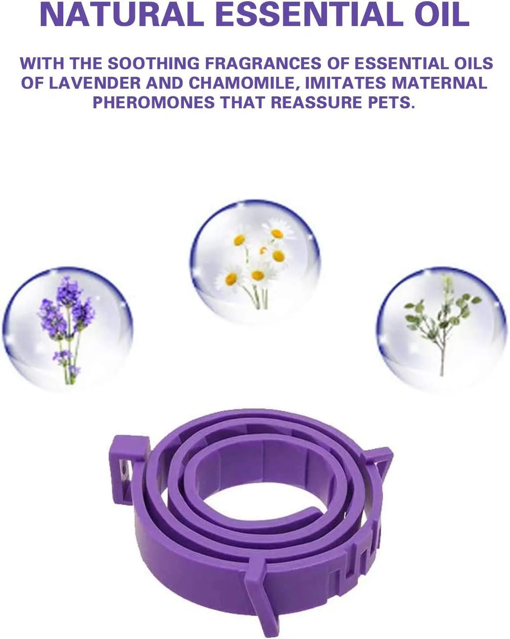 Coleira calmante para animais de estimação, para gatos, cães, ajustável, ansiedade, feromônio, reduzindo coleira para animais de estimação, duradoura, natural, calma, relaxar, calmante