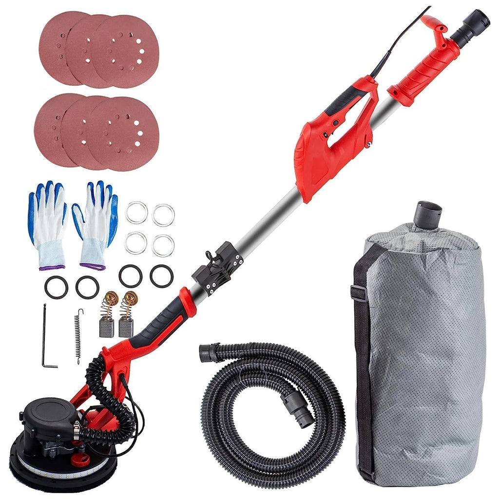SucceBuy 850W Lixadeira para drywall Velocidade variável 800-1750 RPM Lixadeira elétrica para drywall Lixadeira dobrável com alça de telescópio