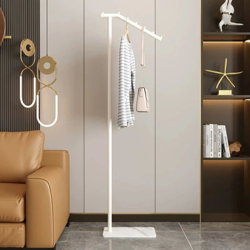 Cabideiro de Roupas Dourado para Sala de Estar, Organizador Nórdico de Metal para Chapéus e Casacos, Móvel de Meio Século para Apartamento