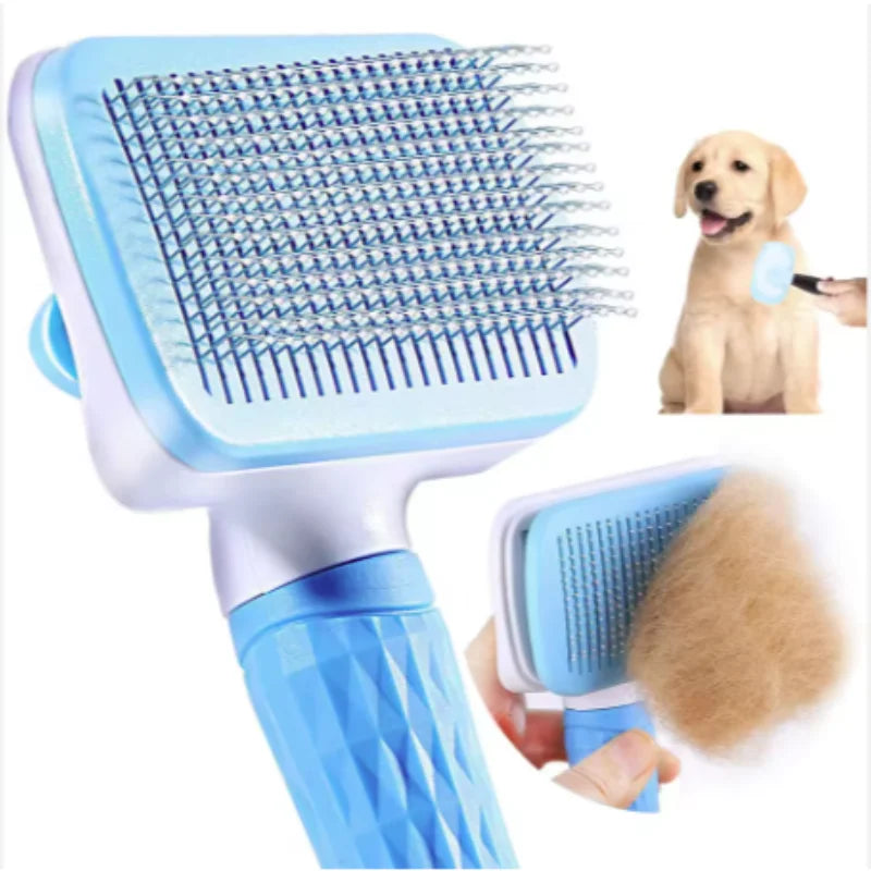 Escova para Cães e Gatos, Escova de Limpeza Automática para Remover Pelos de Animais, Ferramentas de Higiene para Cães e Gatos, Escova Desembaraçadora para Animais de Estimação, Acessórios para Cães