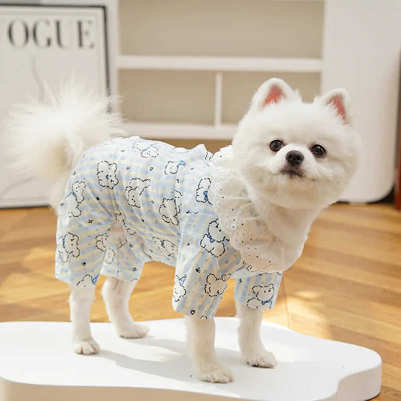 Camiseta de Primavera para Animais de Estimação, Roupa de Uma Peça para Cães, Colete para Atividades ao Ar Livre, Pijama para Cães Pequenos