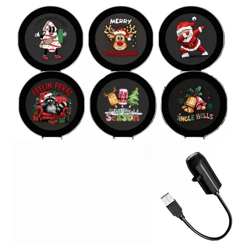 Projetor de Luz LED de Natal 3/6/10 peças com Padrões de Projeção - Luz Noturna Ajustável com Papai Noel e Árvore de Natal para Decoração de Natal