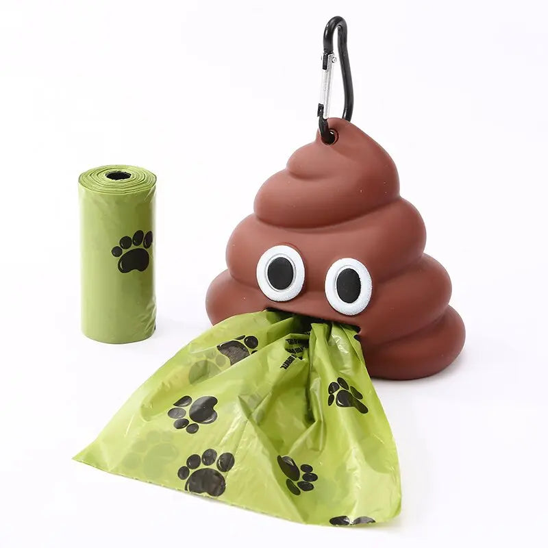 Ao ar livre portátil saco de resíduos do cão de estimação dispensador saco de cocô carregador ferramenta de limpeza suprimentos para animais de estimação forma fecal sacos de cocô do cão